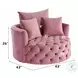 Zunyas Pink Velvet Accent Chair with Swivel