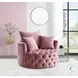 Zunyas Pink Velvet Accent Chair with Swivel