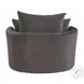 Zunyas Gray Velvet Accent Chair with Swivel