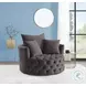 Zunyas Gray Velvet Accent Chair with Swivel