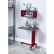 Cargo Red Rectangular Accent Table with Wall Shelf