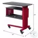 Cargo Red Rectangular Accent Table with Wall Shelf