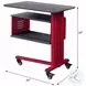 Cargo Red Rectangular Accent Table with Wall Shelf