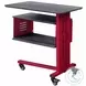 Cargo Red Rectangular Accent Table with Wall Shelf