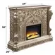 Danae Antique Silver Rectangular Electric Fireplace
