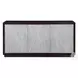 Geranio Metallic Silver and Walnut 3 Door Console Cabinet