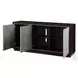 Geranio Metallic Silver and Walnut 3 Door Console Cabinet