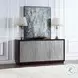 Geranio Metallic Silver and Walnut 3 Door Console Cabinet