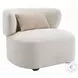 Darius Beige Boucle Accent Chair with Pillow