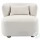 Darius Beige Boucle Accent Chair with Pillow