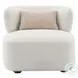 Darius Beige Boucle Accent Chair with Pillow