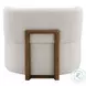 Darius Beige Boucle Accent Chair with Pillow