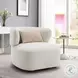 Darius Beige Boucle Accent Chair with Pillow