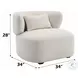 Darius Beige Boucle Accent Chair with Pillow