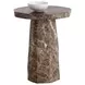Celeste Dark Emperador Outdoor Round End Table