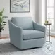 Hannah Light Blue Swivel Accent Chair