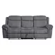 Zubaida Gray Glider Reclining 87" Sofa with Console and USB Charging