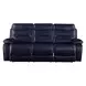 Aashi Navy Leather Reclining 90" Sofa