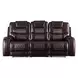 Braylon Brown Reclining 90" Sofa with Nailhead Trim