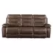 Aashi Brown Leather Reclining 90" Sofa
