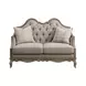 Chelmsford Beige Fabric and Antique Taupe 62" Loveseat with 2 Pillows