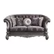 Versailles Brown 76" Loveseat with Pillow and Nailhead Trim