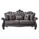 Versailles Antique Platinum 92" Sofa with Pillows and Nailhead Trim