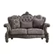 Versailles Antique Platinum 69" Loveseat with Pillows and Nailhead Trim