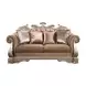 Northville Velvet and Antique Silver 78" Loveseat with 4 Pillows