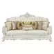 Adara Pearl White 90" Sofa with Pillows and Nailhead Trim