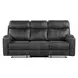 Hirah Dark Gray Polish Microfiber Reclining 86" Sofa
