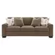 Darya Brown Suede Fabric 89" Sofa with 4 Pillows