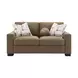 Darya Brown Suede Fabric 69" Loveseat with 3 Pillows