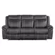 Zubaida Dark Gray Polish Microfiber Power Reclining 85" Sofa with Drop Down Table and USB Charging