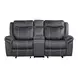 Zubaida Dark Gray Polish Microfiber Power Reclining 75" Loveseat with USB Charging