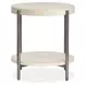 Jennings Edgecomb Gray and Weathered Antique Nickel Oval Occassional Table Set with 2 Ottomans