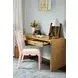 Lanister White Linen Performance Fabric Dining Chair With Matte Pink Lacquer Frame
