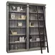 Avondale Rustic Gray 2 Tall Bookcase Wall with Ladder