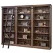 Avondale Weathered Oak 3 Tall Bookcase Wall with Ladder