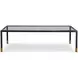 Jennings Black and Gold Rectangular Glass Top Cocktail Table