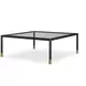 Jennings Black and Gold Square Glass Top Cocktail Table
