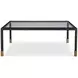 Jennings Black and Gold Square Glass Top Cocktail Table