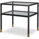 Jennings Black and Gold Rectangular Glass Top Side Table