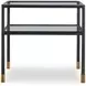 Jennings Black and Gold Rectangular Glass Top Side Table