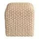 Oakmere Beige Square Pouf