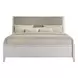 Andover White and Brown King Upholstered Panel Bed