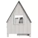 Lodge Cookies and Cream Twin Novelty Bed with Half Roof and Window