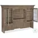 Sutter Distressed Medium Clear Oak Computer Credenza with Hutch