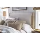 Sunset Cove Sanibel Brown and Cream California King Upholstered Panel Bed