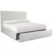 Highland Park Morel and Beige Queen Upholstered Storage Panel Sawyer Bed